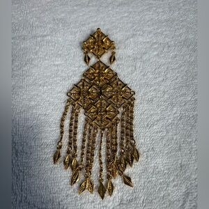 Vintage Victorian Style Filigree Tassel Brooch - Statement Piece